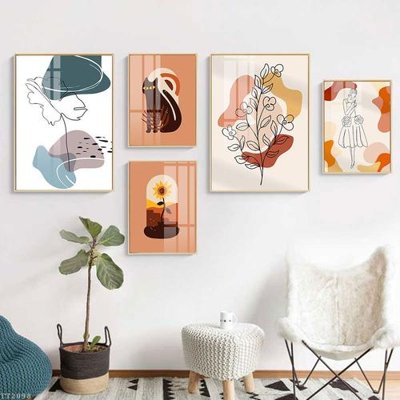 File in trần File tranh treo 5 tấm tối giản Minimalist Art TT2098 (bản gốc) hoa văn