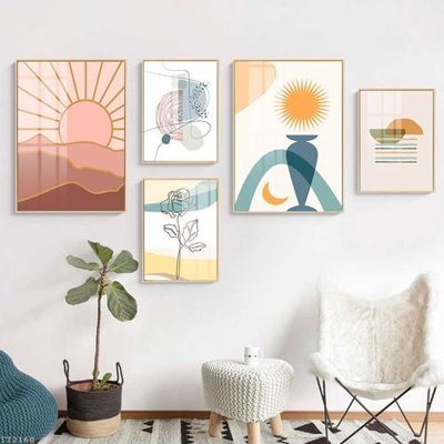 File tranh File tranh treo 5 tấm tối giản Minimalist Art TT2160 (gốc) chủ đề con người