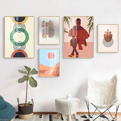 File ảnh File tranh treo 5 tấm tối giản Minimalist Art TT2163 (gốc) in backdrop sự kiện