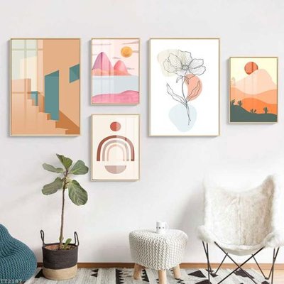 File gốc File tranh treo 5 tấm tối giản Minimalist Art TT2187 (phiên bản chuẩn) để in ấn