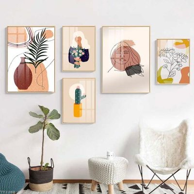 File tranh File tranh treo 5 tấm tối giản Minimalist Art TT2200 (bản gốc) in canvas