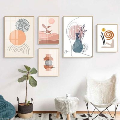 File tranh File tranh treo 5 tấm tối giản Minimalist Art TT2201 (bản gốc) treo quán cafe