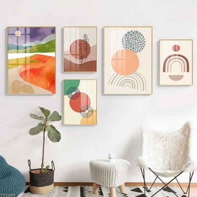 File gốc in ấn File tranh treo 5 tấm tối giản Minimalist Art TT2209 chuẩn màu CMYK
