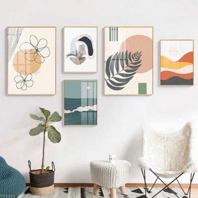 File tranh in trần 3D File tranh treo 5 tấm tối giản Minimalist Art TT2211 (ảnh gốc)