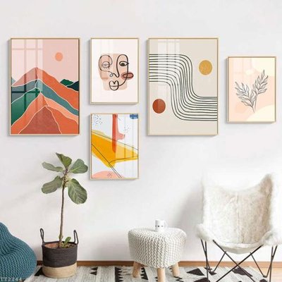 File gốc File tranh treo 5 tấm tối giản Minimalist Art TT2244 (in tráng gương) hiện đại
