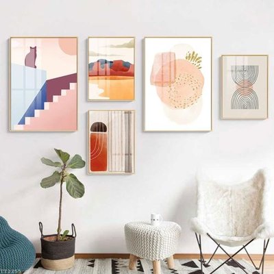 File gốc File tranh treo 5 tấm tối giản Minimalist Art TT2255 (vector) cho in ấn