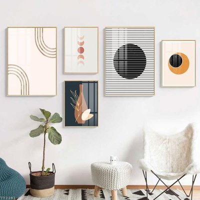 File gốc File tranh treo 5 tấm tối giản Minimalist Art TT2281 (in lụa) trang trí tường