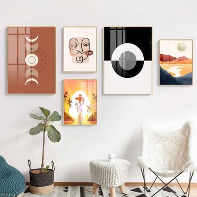 File tranh File tranh treo 5 tấm tối giản Minimalist Art TT2334 (ảnh gốc) in trần xuyên sáng