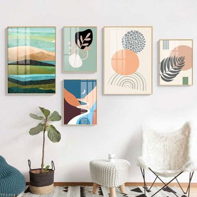 File gốc File tranh treo 5 tấm tối giản Minimalist Art TT2354 (in lụa) tranh thuận buồm