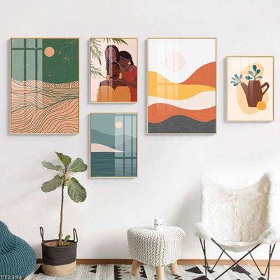 File gốc File tranh treo 5 tấm tối giản Minimalist Art TT2394 (chủ đề hiện đại) trang trí