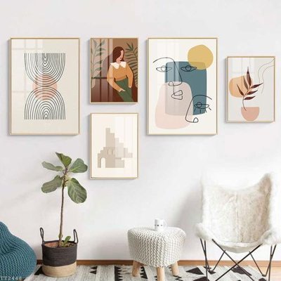 File tranh File tranh treo 5 tấm tối giản Minimalist Art TT2448 (gốc) chủ đề thành phố