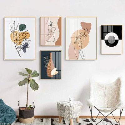 File gốc File tranh treo 5 tấm tối giản Minimalist Art TT2455 (in lụa) tranh thuận buồm