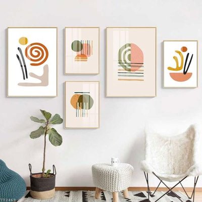 File tranh File tranh treo 5 tấm tối giản Minimalist Art TT2469 (gốc) in vải canvas