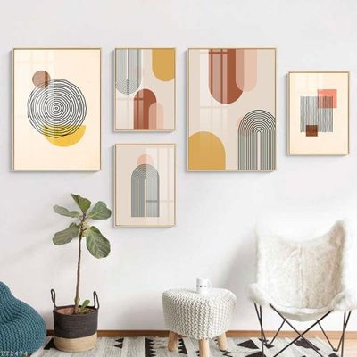 File ảnh File tranh treo 5 tấm tối giản Minimalist Art TT2474 (gốc) trang trí khách sạn