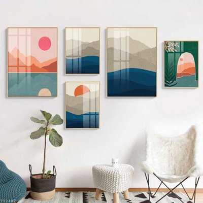 File gốc File tranh treo 5 tấm tối giản Minimalist Art TT2487 (in ấn) màu sắc trung thực