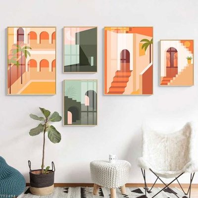 File gốc File tranh treo 5 tấm tối giản Minimalist Art TT2494 (chuẩn CMYK) cho nhà in