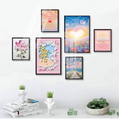 File in mica File tranh bộ 6 tấm hoa décor 5D TT25030 (bản gốc) sắc sảo