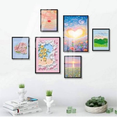 File tranh File tranh bộ 6 tấm hoa décor 5D TT25035 (ảnh gốc) không bị mờ