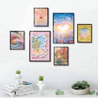 File tranh gốc File tranh bộ 6 tấm hoa décor 5D TT25039 (bản đẹp) độc quyền