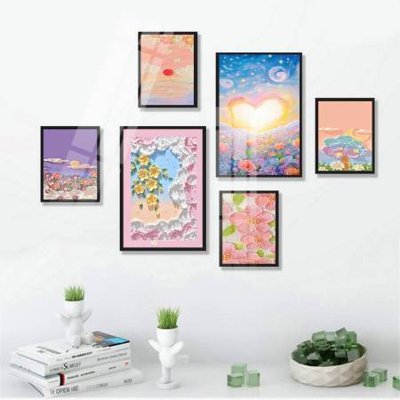 File tranh File tranh bộ 6 tấm hoa décor 5D TT25055 (gốc) chủ đề thiên nhiên