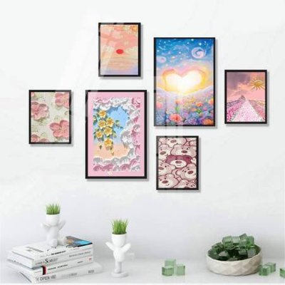 File PSD File tranh bộ 6 tấm hoa décor 5D TT25075 (bản gốc) chất lượng nhất