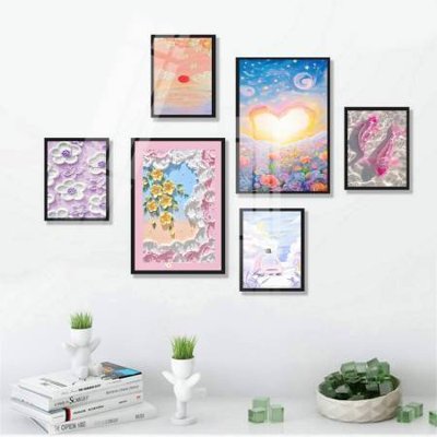 File tranh File tranh bộ 6 tấm hoa décor 5D TT25081 (gốc) in film