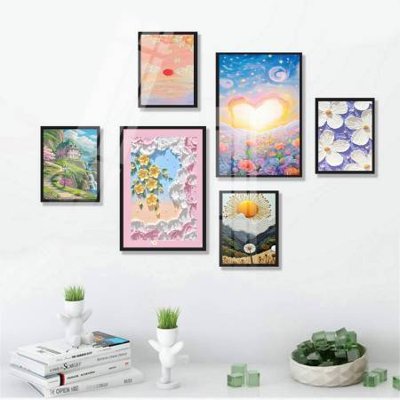 File gốc File tranh bộ 6 tấm hoa décor 5D TT25107 (in mica) cắt laser