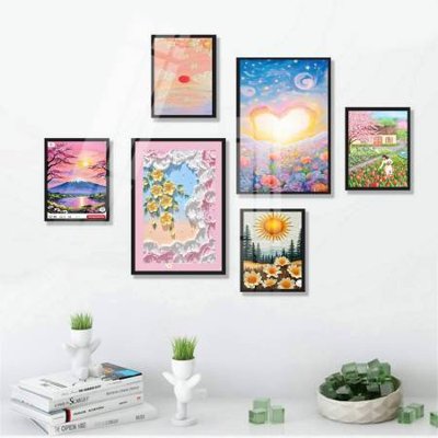 File gốc File tranh bộ 6 tấm hoa décor 5D TT25110 (AI/EPS) cho in ấn