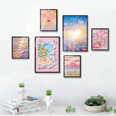 Tải file File tranh bộ 6 tấm hoa décor 5D TT25114 (PSD) cho in tranh kính