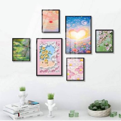 Tải file gốc in lụa File tranh bộ 6 tấm hoa décor 5D TT25121 siêu nét