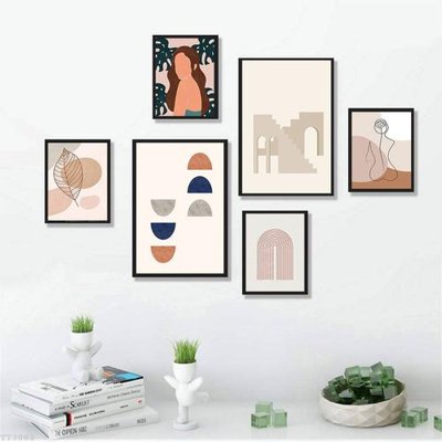 File gốc File tranh treo bộ 6 tấm tối giản Minimalist Art TT3002 (in ấn) màu sắc trung thực