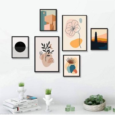 File gốc in mica File tranh treo bộ 6 tấm tối giản Minimalist Art TT3034 chất lượng