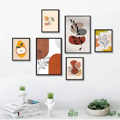 Chi tiết file tranh tráng gương File tranh treo bộ 6 tấm tối giản Minimalist Art TT3043 (ảnh gốc)