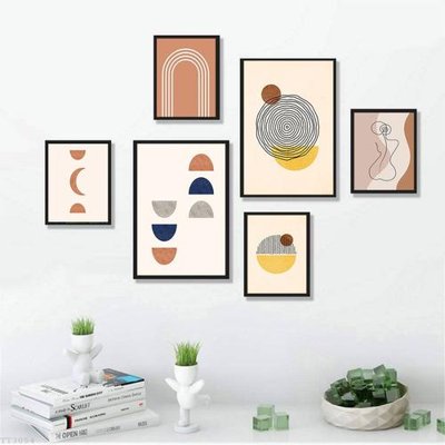 File gốc File tranh treo bộ 6 tấm tối giản Minimalist Art TT3054 (in tráng gương) sang trọng
