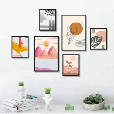 File tranh File tranh treo bộ 6 tấm tối giản Minimalist Art TT3120 (ảnh gốc) không bị mờ