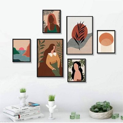 File in trần File tranh treo bộ 6 tấm tối giản Minimalist Art TT3172 (bản gốc) đại dương