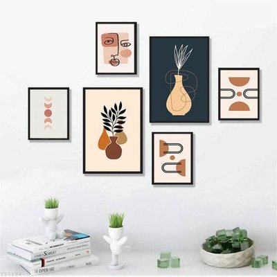 File gốc File tranh treo bộ 6 tấm tối giản Minimalist Art TT3184 (in lụa) trang trí tường