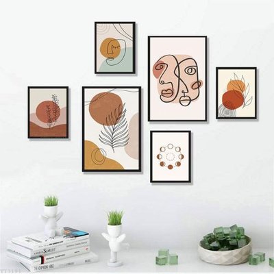 File ảnh File tranh treo bộ 6 tấm tối giản Minimalist Art TT3191 (gốc) trang trí khách sạn