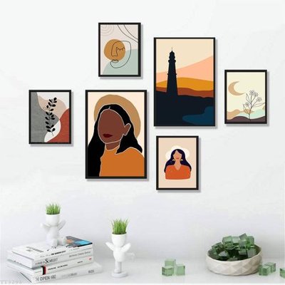 File tranh File tranh treo bộ 6 tấm tối giản Minimalist Art TT3298 (gốc) phong cách tối giản