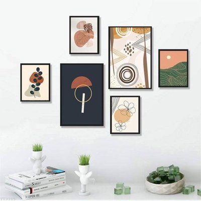 File ảnh File tranh treo bộ 6 tấm tối giản Minimalist Art TT3315 (gốc) cho trang trí nhà hàng