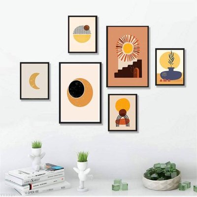 File tranh File tranh treo bộ 6 tấm tối giản Minimalist Art TT3327 (gốc) chủ đề con người