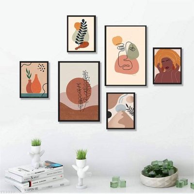 File in trần File tranh treo bộ 6 tấm tối giản Minimalist Art TT3337 (bản gốc) hoa văn