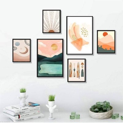 File tranh File tranh treo bộ 6 tấm tối giản Minimalist Art TT3364 (gốc) chủ đề trừu tượng