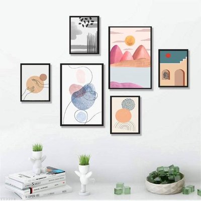 File PSD File tranh treo bộ 6 tấm tối giản Minimalist Art TT3374 (bản gốc) cho nhà in