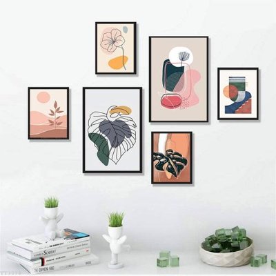 Download file File tranh treo bộ 6 tấm tối giản Minimalist Art TT3378 (gốc) in mica đèn LED