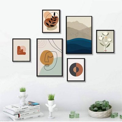 File gốc File tranh treo bộ 6 tấm tối giản Minimalist Art TT3388 (PNG) không nền chất lượng