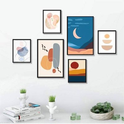 File gốc File tranh treo bộ 6 tấm tối giản Minimalist Art TT3391 (dành cho trang trí nội thất)