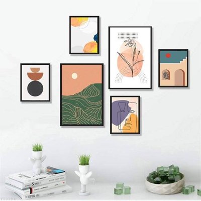 Tải file File tranh treo bộ 6 tấm tối giản Minimalist Art TT3394 (PSD) cho in tranh 3D