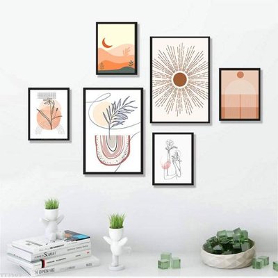 File tranh File tranh treo bộ 6 tấm tối giản Minimalist Art TT3503 (ảnh gốc) in trần nhà