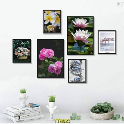 File gốc File tranh bộ 6 tấm TT80023 (in lụa) hoa văn cổ điển